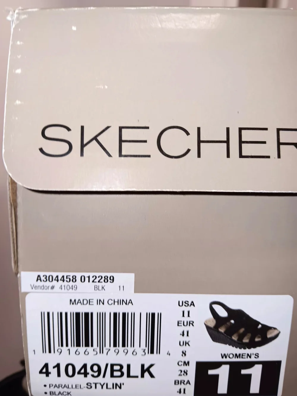 Skechers Black Suede  Wedge Sandals